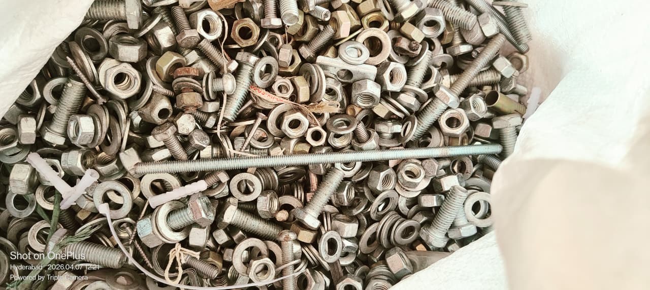 Iron nuts, bolts and hardware scrap